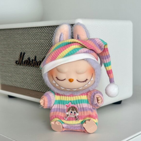 [Bundle of 2] Labubu Pajama Outfits – Pink & Blue Striped Sleepwear Sets 🩷💙 - Picture 3 of 8